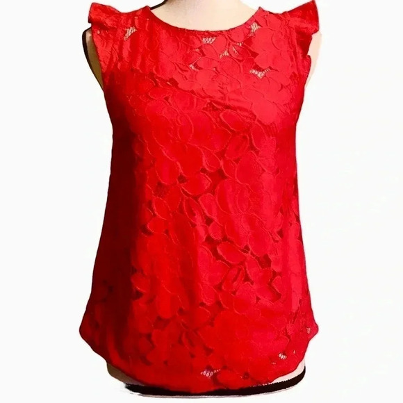 Monteau Tops - Monteau Women's Red Blouse
